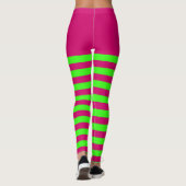 Roze en groen gestreept leggings (Achterkant)