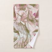 Roze en Groen Gevallen Bladeren Bad Handdoek (Handdoek)