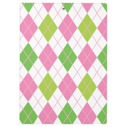 Roze en Groen Golf, gepersonaliseerd Monogram Klem Klembord (Achterkant)
