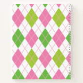 Roze en Groen Golf gepersonaliseerd Monogram Notit Notitieboek (Achterkant)