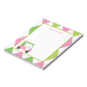 Roze en Groen Golf, gepersonaliseerd Notitieblok (Linkerzijde)