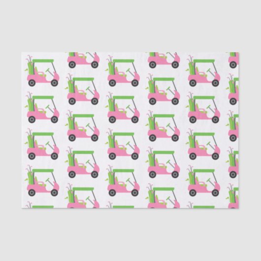 Roze en Groen Golf Kart-papier Tissuepapier (Voorkant)