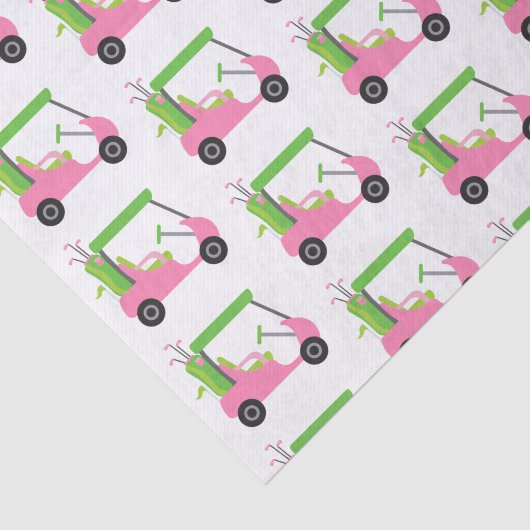 Roze en Groen Golf Kart-papier Tissuepapier (Detail)