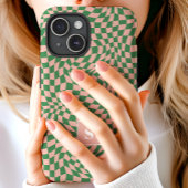 Roze En Groen Golfkleurig Geruit Monogram Case-Mate iPhone Case