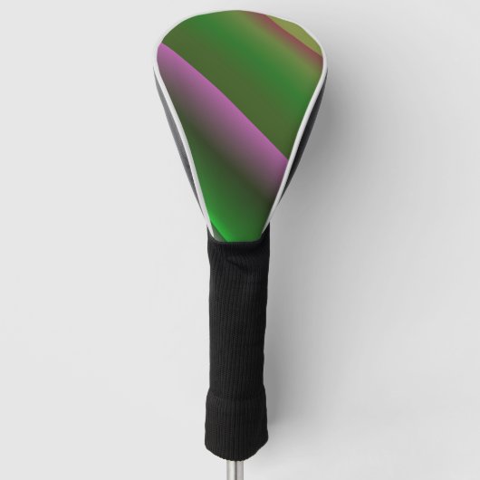 Roze en Groen Gradiënt Plezier Golfheadcover (Voorkant)