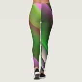 Roze en Groen Gradiënt Plezier Leggings (Achterkant)