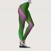 Roze en Groen Gradiënt Plezier Leggings (Rechts)