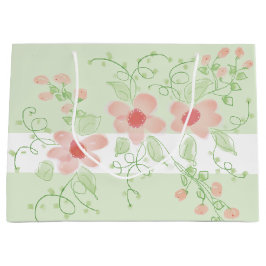 Roze en groen groot cadeauzakje