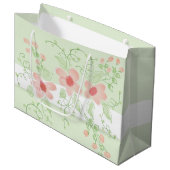 Roze en groen groot cadeauzakje (Voorkant Gekanteld)