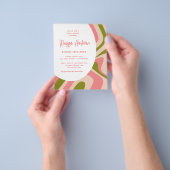 Roze en Groen Groovy Bridal Shower Uitnodigingen Flyer (Hand)