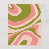 Roze en Groen Groovy Bridal Shower Uitnodigingen Flyer (Achterkant)