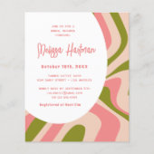 Roze en Groen Groovy Bridal Shower Uitnodigingen Flyer (Voorkant)