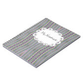 Roze en groen  hartpatroon notitieboek (Linkerzijde)