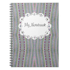 Roze en groen  hartpatroon notitieboek