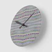 Roze en groen  hartpatroon ronde klok (Hoek)