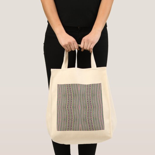Roze en groen  hartpatroon tote bag (Voorkant (product))