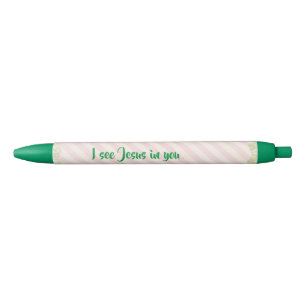 Roze en groen; ik zie Jezus in jou Zwarte Inkt Pen