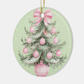 Roze en Groen Keramisch Ornament (Links)