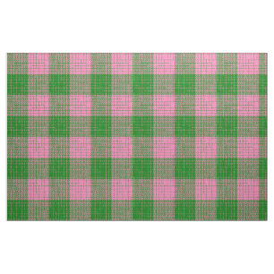 Roze en groen kruisraster geruit patroon stof