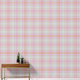 Roze en Groen Leuk Elegant Geometrisch Plaid Patro Behang