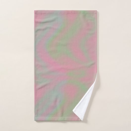 roze en groen Marmer abstract Bad Handdoek (Handdoek)