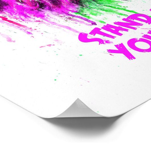 Roze en Groen met het Poster van de Tekst - Lion D (Hoek)