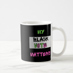 Roze en groen Mijn zwarte stem S Sticker Koffiemok