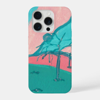 Roze en Groen Minimalistische Landschap Phonehoes iPhone 15 Pro Case