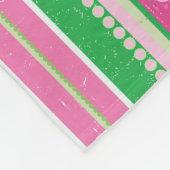 Roze en Groen Modern Gestreepte Fleece Deken (Hoek)