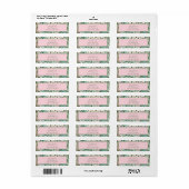 Roze en groen Modern Return-adreslabel Etiket (Full Sheet)