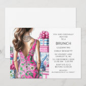 Roze en Groen Modern Vrijgezellenfeest Kaart (Voorkant / Achterkant)