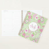 Roze en Groen Monogrammed Paisley Custom Planner (Display)