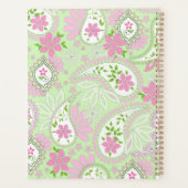 Roze en Groen Monogrammed Paisley Custom Planner (Achterkant)