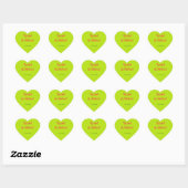 Roze en groen mooie bruiloft hart sticker (Vel)