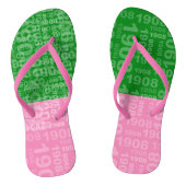 Roze en groen negentien teenslippers (Voetbed)
