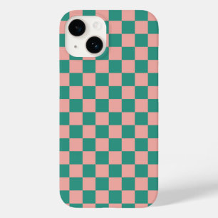Roze en groen ontwerp van het schaakbord Case-Mate iPhone 14 hoesje