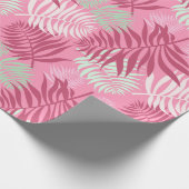 Roze en Groen Palmblad Verpakkingsdocument Cadeaupapier (Hoek)