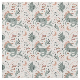 Roze en groen pastelroze patroon voor haar stof