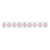 Roze en Groen Pickleball Grosgrain Lint (Voorkant)