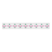 Roze en Groen Pickleball Grosgrain Lint (Voorkant)
