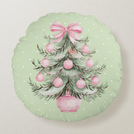 Roze en Groen Rond Kussen
