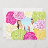 Roze en groen Roos Uw foto Typografie Kaart (Achterkant)