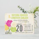 Roze en groen Roos Uw foto Typografie Kaart (Staand voorkant)