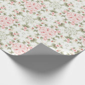 Roze en Groen Rozen bloemblaadjes Leuk All-over pa Cadeaupapier (Hoek)