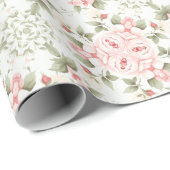 Roze en Groen Rozen bloemblaadjes Leuk All-over pa Cadeaupapier (Rol Hoek)
