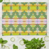 Roze en groen theedoek (Gevouwen)