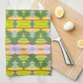 Roze en groen theedoek (Quarter Fold)