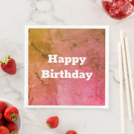 Roze en groenboek Birthday Napkins Servet