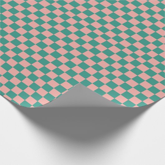 Roze en groencontrollerpapier cadeaupapier (Hoek)