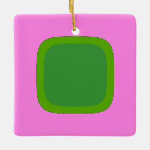 Roze en groene 1105 - Groovy retro stijl kunst Keramisch Ornament